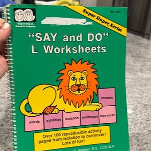 Super Duper School Company “Say and Do L
Worksheets”